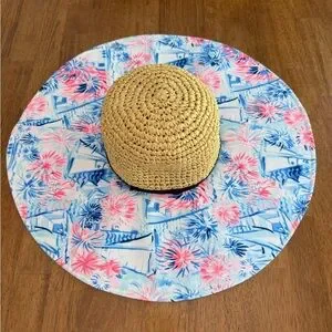 NWT Lilly Pulitzer Sun Hat OS Crew Blue Sea To Shining Sea Lilly Pulitzer Sun Hat OS Crew Blue Sea To Shining Sea main image 4